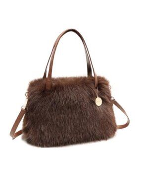 Faux Fur Purse Furry Crossbody Handbag Clutch Shoulder Bag for Women